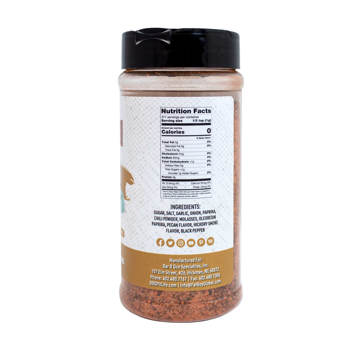 Pecan Natural Gluten Free BBQ Rub 8.3 oz