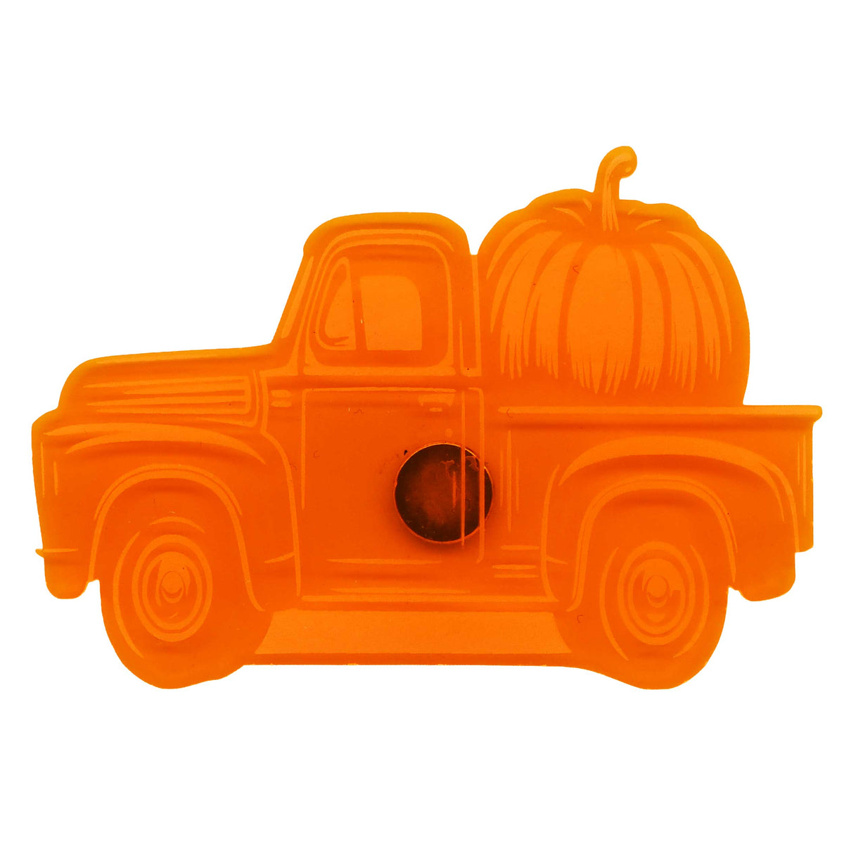 Pickup With Pumpkin Magnetic Plaque | 5.5" x 3.5" | Multiple Color Options | Glowing Creation