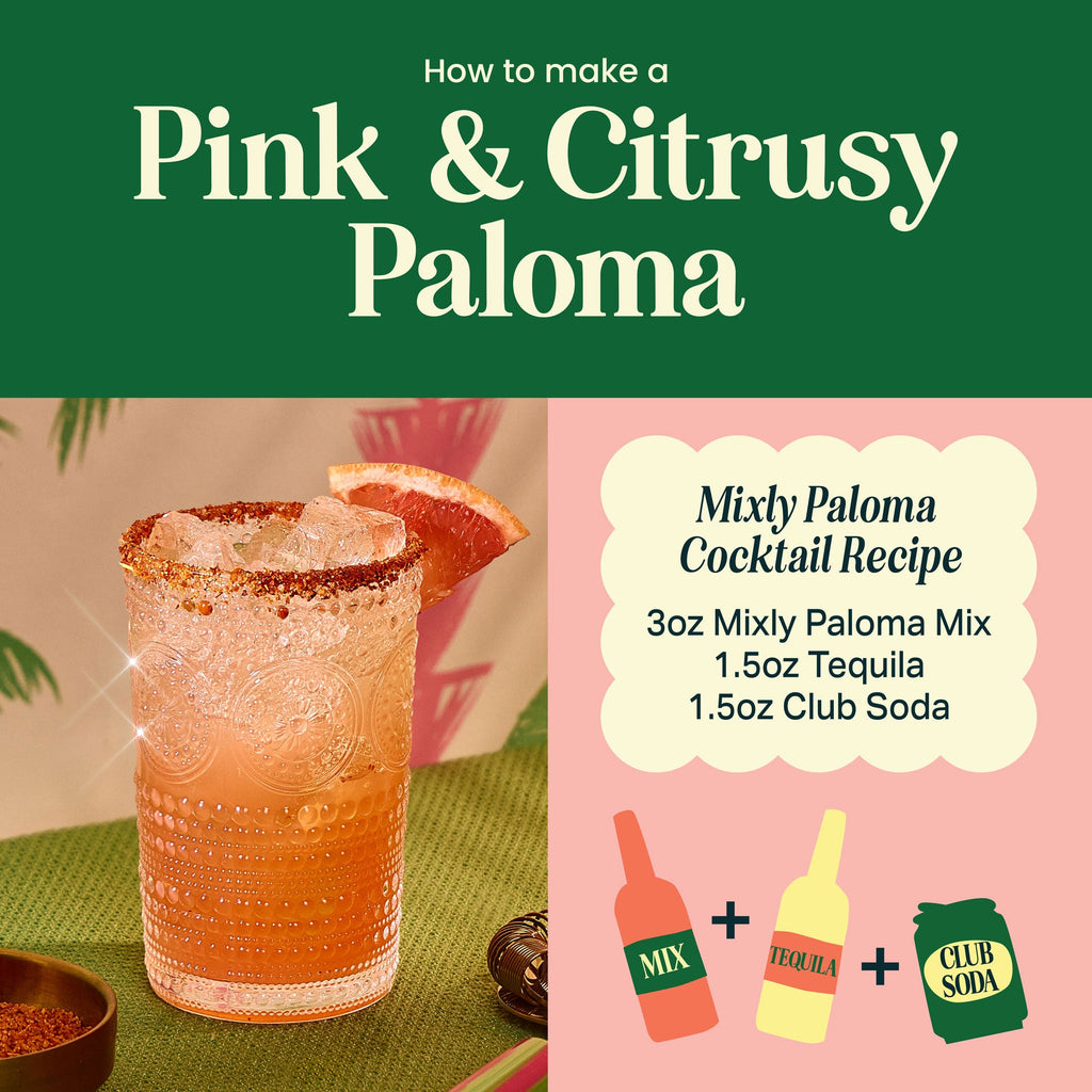 Pink & Citrusy Paloma Cocktail & Mocktail Mixer