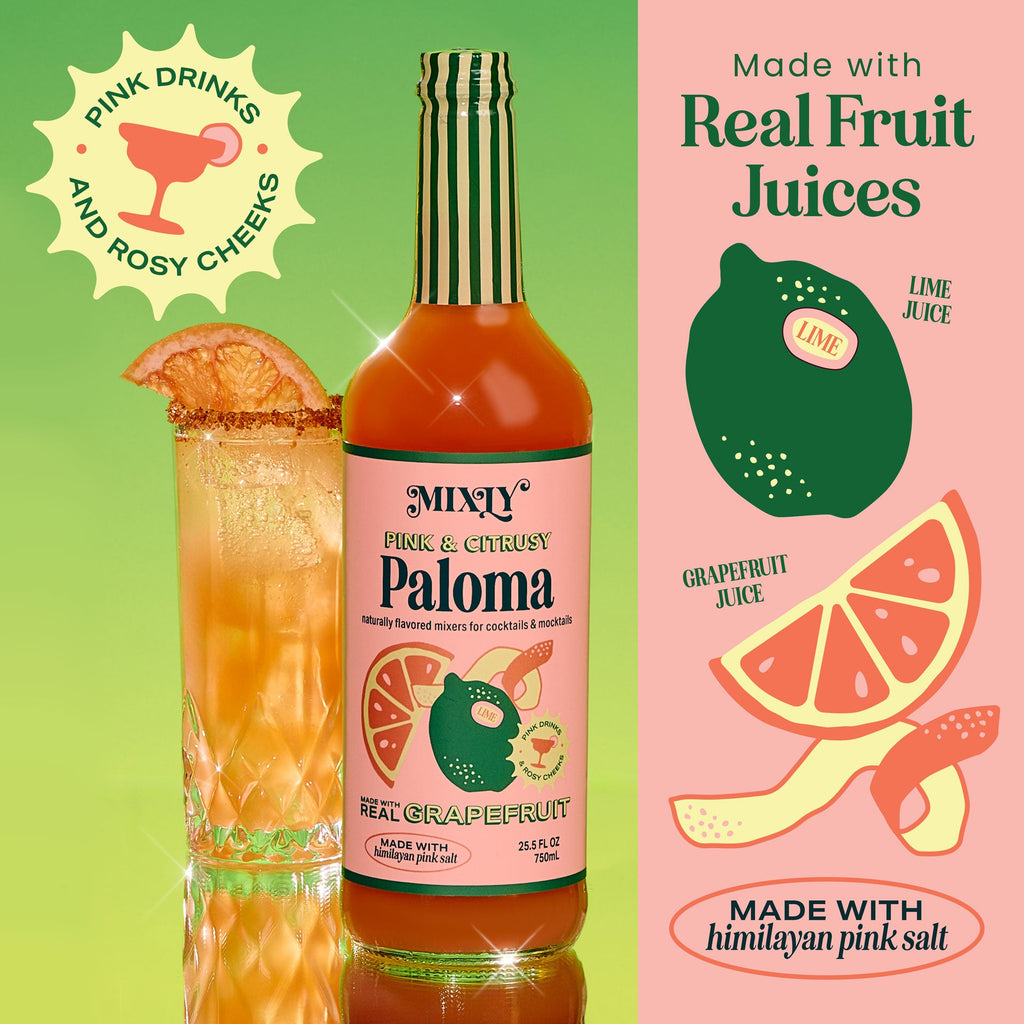 Pink & Citrusy Paloma Cocktail & Mocktail Mixer