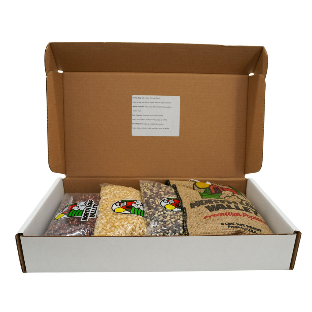 Popcorn Gift Box Set | 2 lb Bags | Non-GMO | Multiple Kinds | Popcorn County USA | North Loup Valley