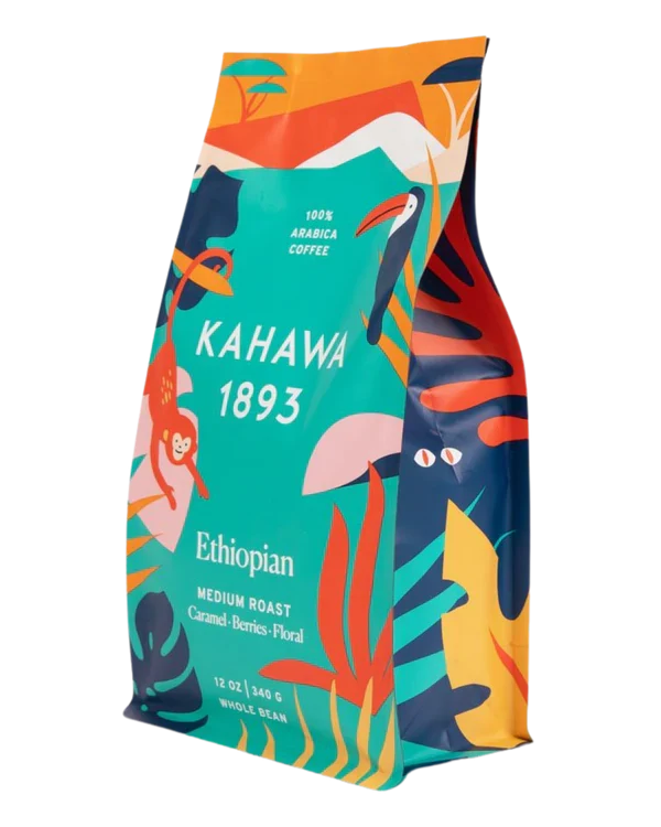 Kahawa 1893 Medium Roast Ethiopian Whole Bean Coffee, 12 oz (Case of 6)