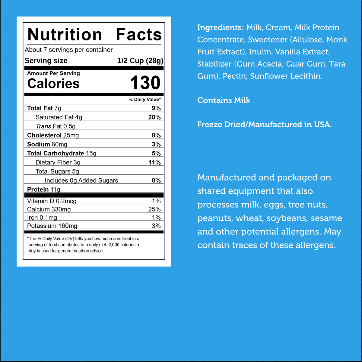 Freeze‑Dried Protein Ice Cream (Zero Added Sugar) — Vanilla
