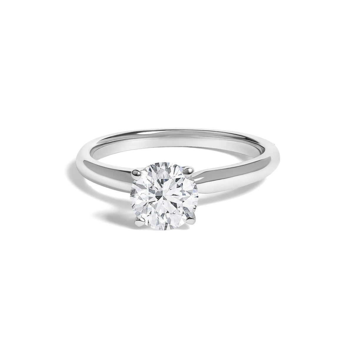 14K Gold Round Lab Grown Diamond Solitaire Engagement Ring