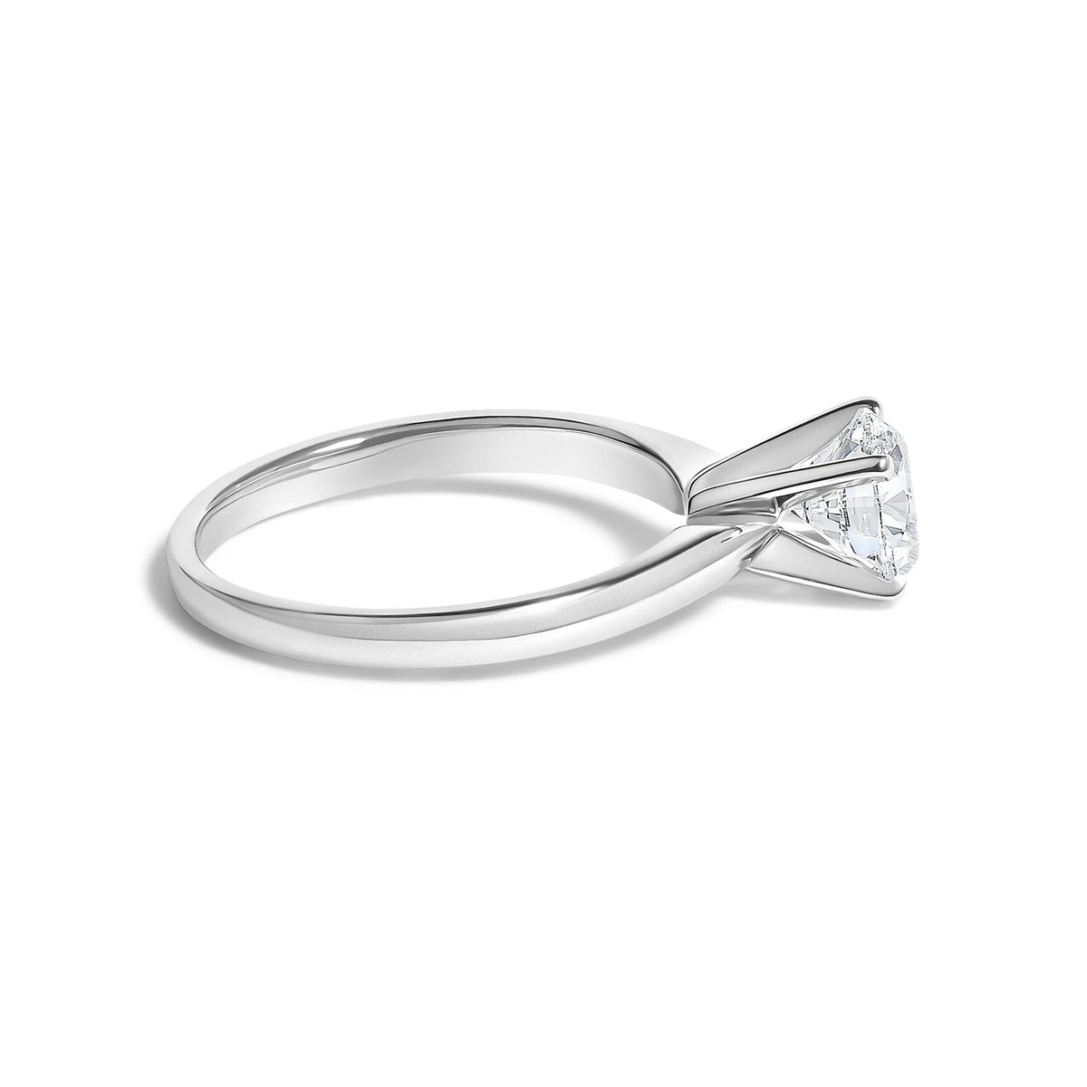 14K Gold Round Lab Grown Diamond Solitaire Engagement Ring