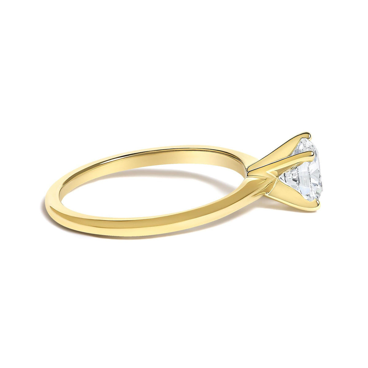 14K Gold Round Lab Grown Diamond Solitaire Engagement Ring