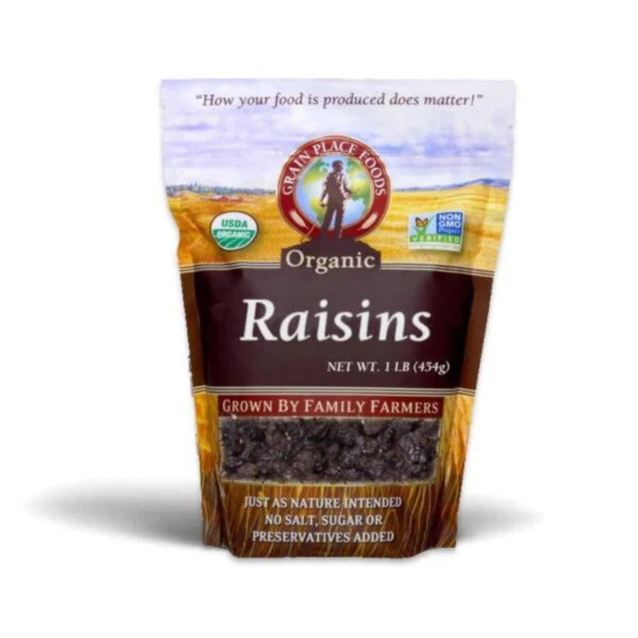 Organic Raisins | 1 lb | Pack of 2 | Shipping Included | Grain Place Foods
