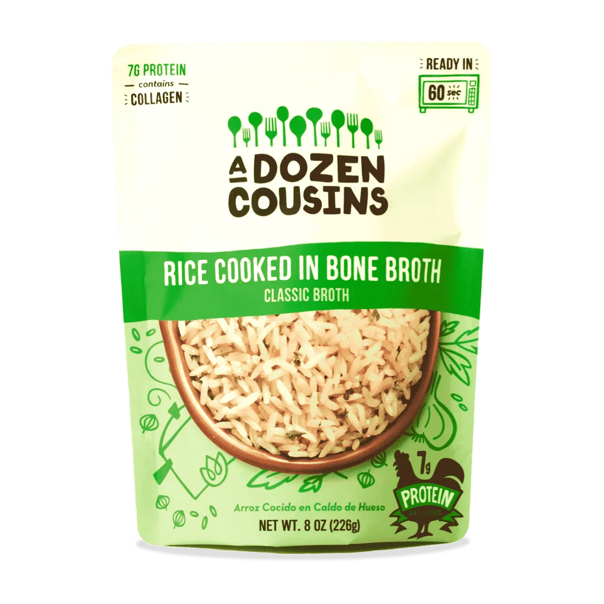 A Dozen Cousins Ready-to-Eat Classic Broth Rice, 8 oz (Case of 6)