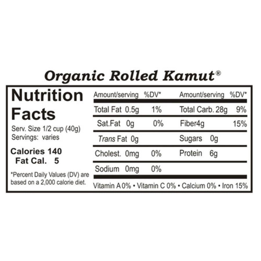 Organic Rolled Kamut Khorasan Wheat | 1 lb | Pack of 2 | Non-GMO | Shipping Included | Grain Place Foods