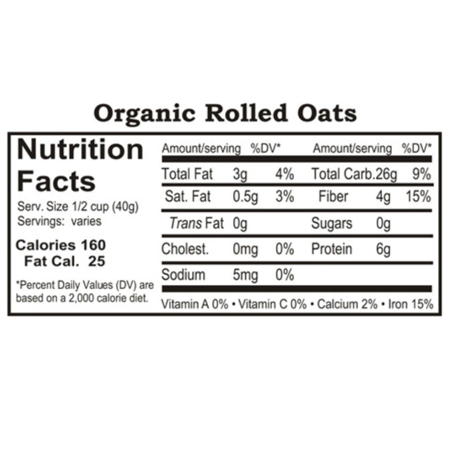 Organic Rolled Oats | 1 lb | Pack of 6 | Non-GMO | Shipping Included | Grain Place Foods