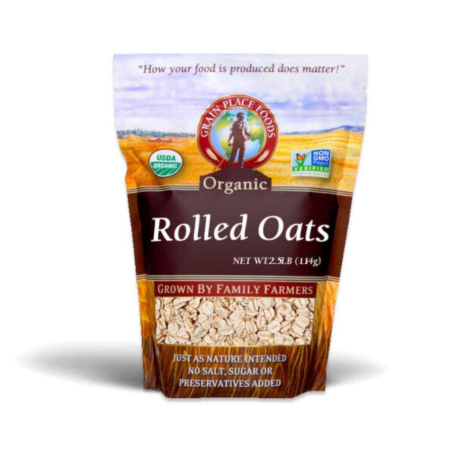 Organic Rolled Oats | Pack of 6 | 2.5 lb | Non-GMO | Shipping Included | Grain Place Foods