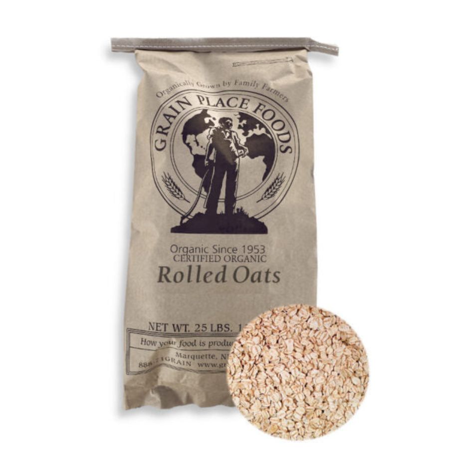 Organic Rolled Oats | Pack of 2 | 25 lb | Shipping Included | Grain Place Foods