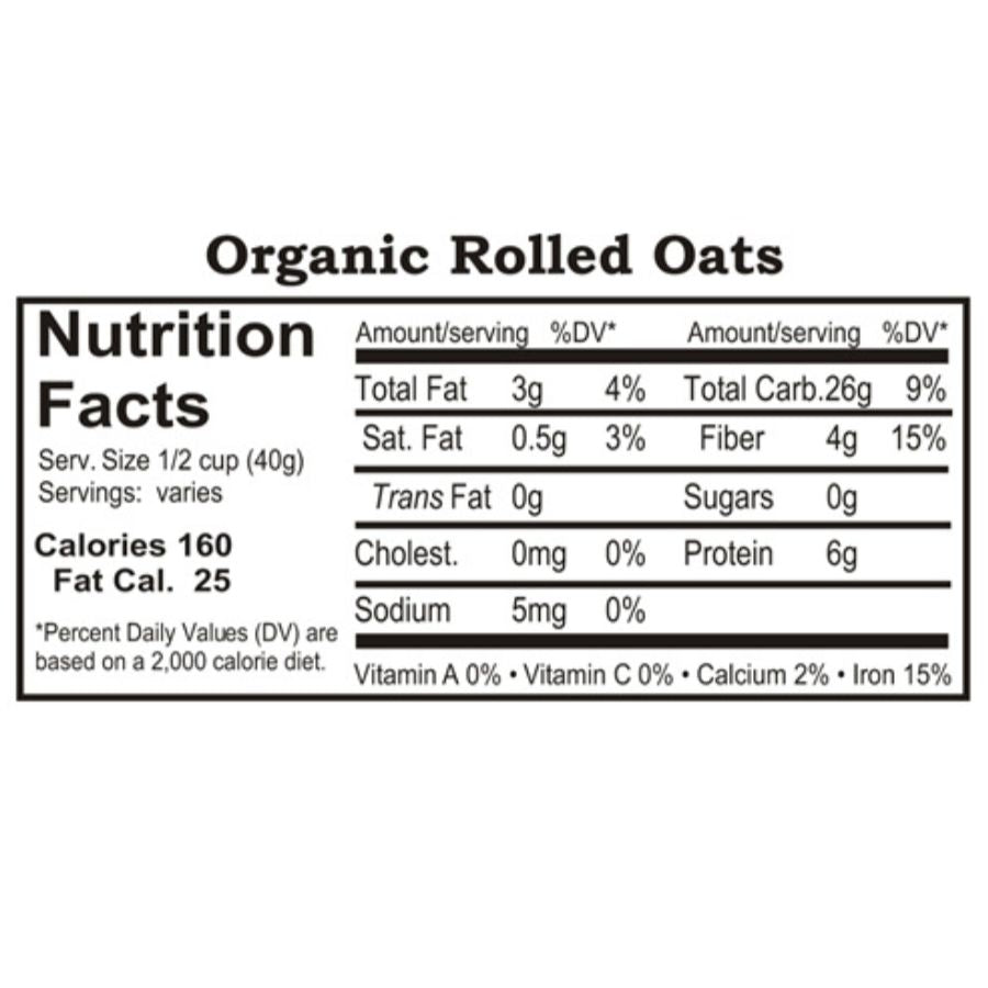 Organic Rolled Oats | Pack of 2 | 25 lb | Shipping Included | Grain Place Foods