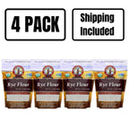 Organic Rye Flour | Pack of 4 | 1.5 lb | Non-GMO | Shipping Included | Grain Place Foods
