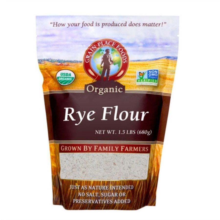 Organic Rye Flour | Pack of 6 | 1.5 lb | Non-GMO | Shipping Included | Grain Place Foods