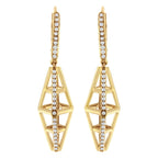 14K Yellow Gold 5/8 Cttw Diamond Geometrical Pillar Drop and Dangle Earrings (G-H Color, SI1-SI2 Clarity)