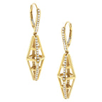 14K Yellow Gold 5/8 Cttw Diamond Geometrical Pillar Drop and Dangle Earrings (G-H Color, SI1-SI2 Clarity)