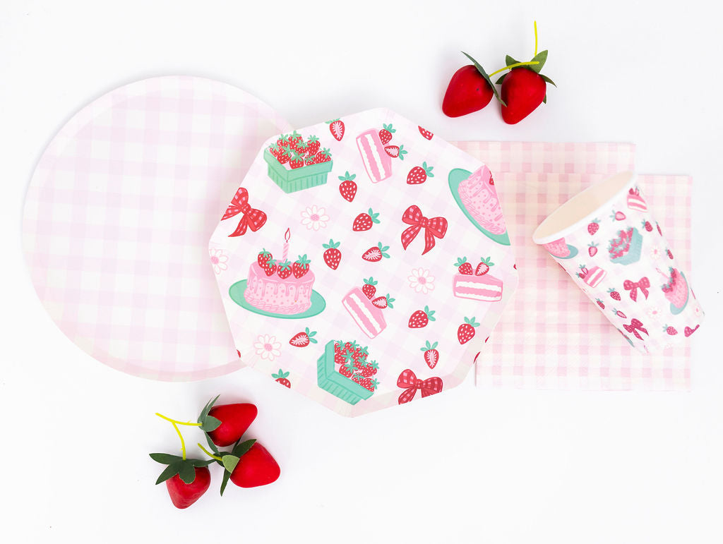 Pink Gingham Plate