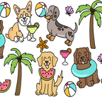 Beach Pups Glass Cups