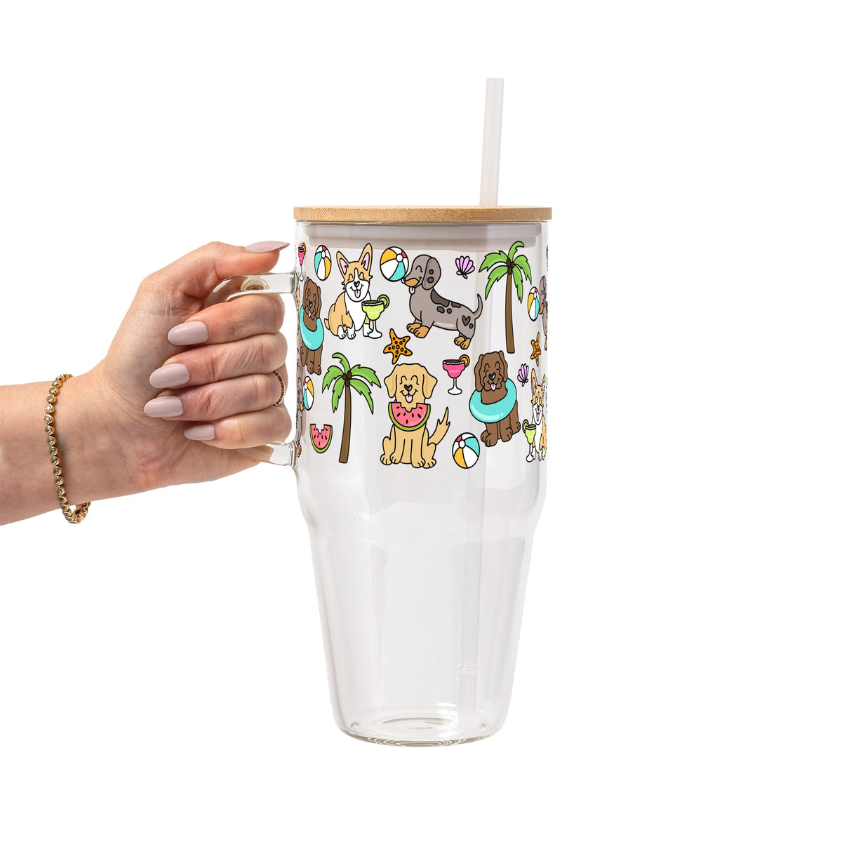 Beach Pups Glass Cups