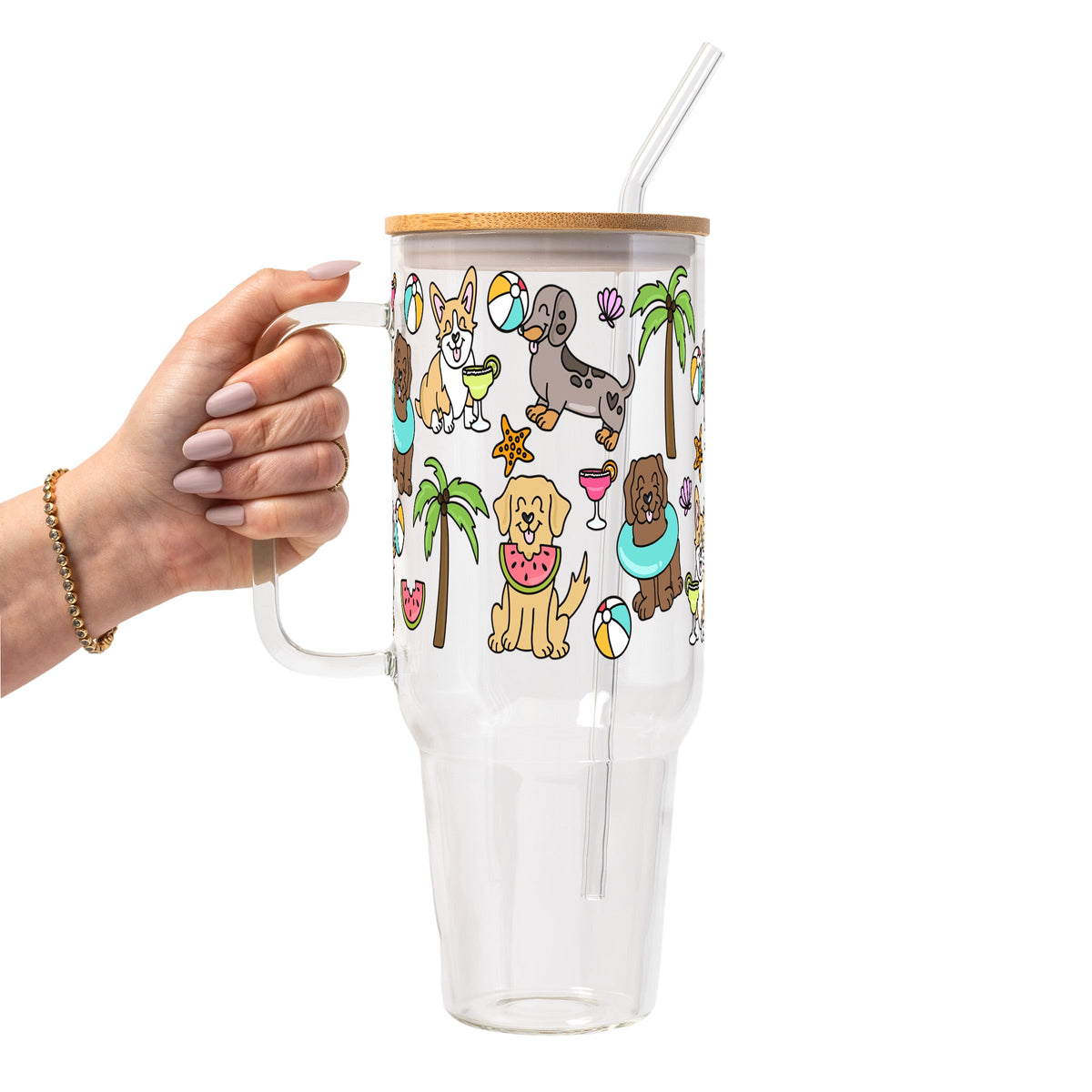 Beach Pups Glass Cups