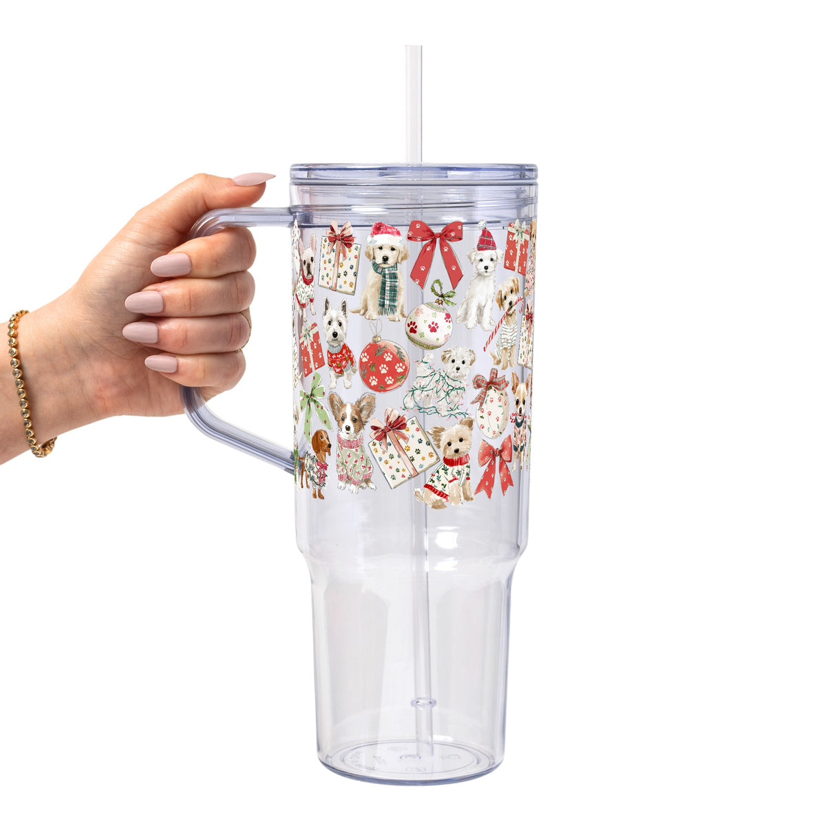 Holiday Pups Glass Cups