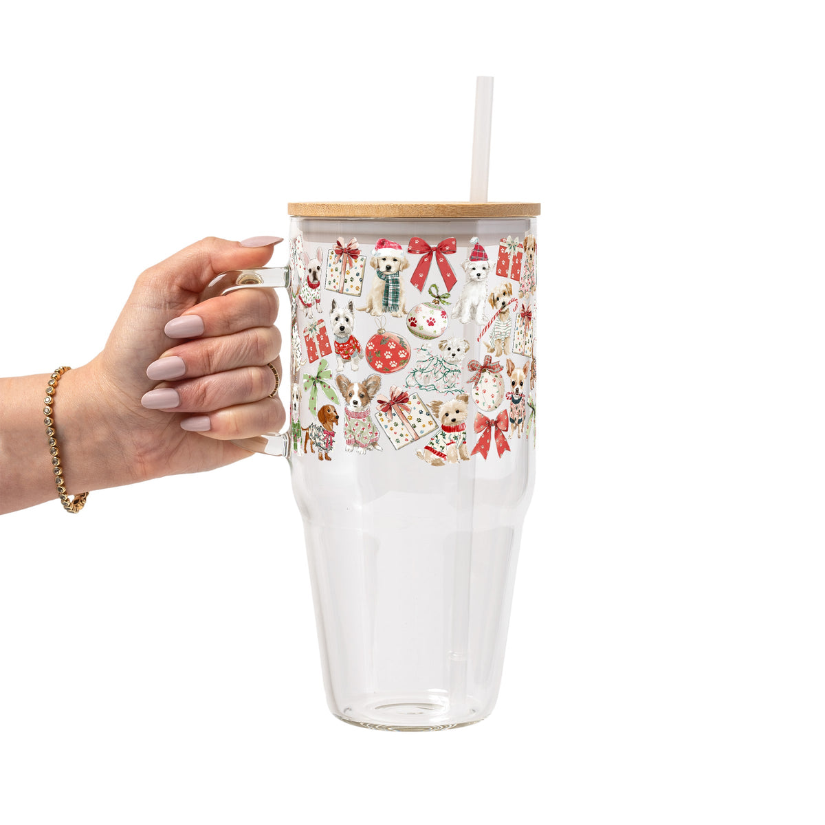 Holiday Pups Glass Cups