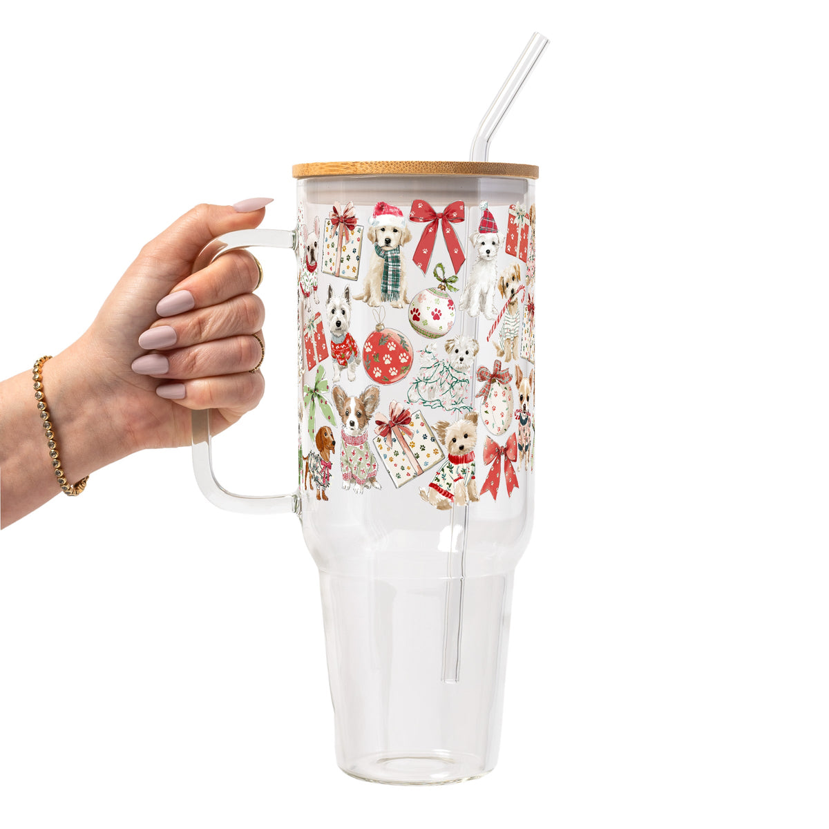 Holiday Pups Glass Cups