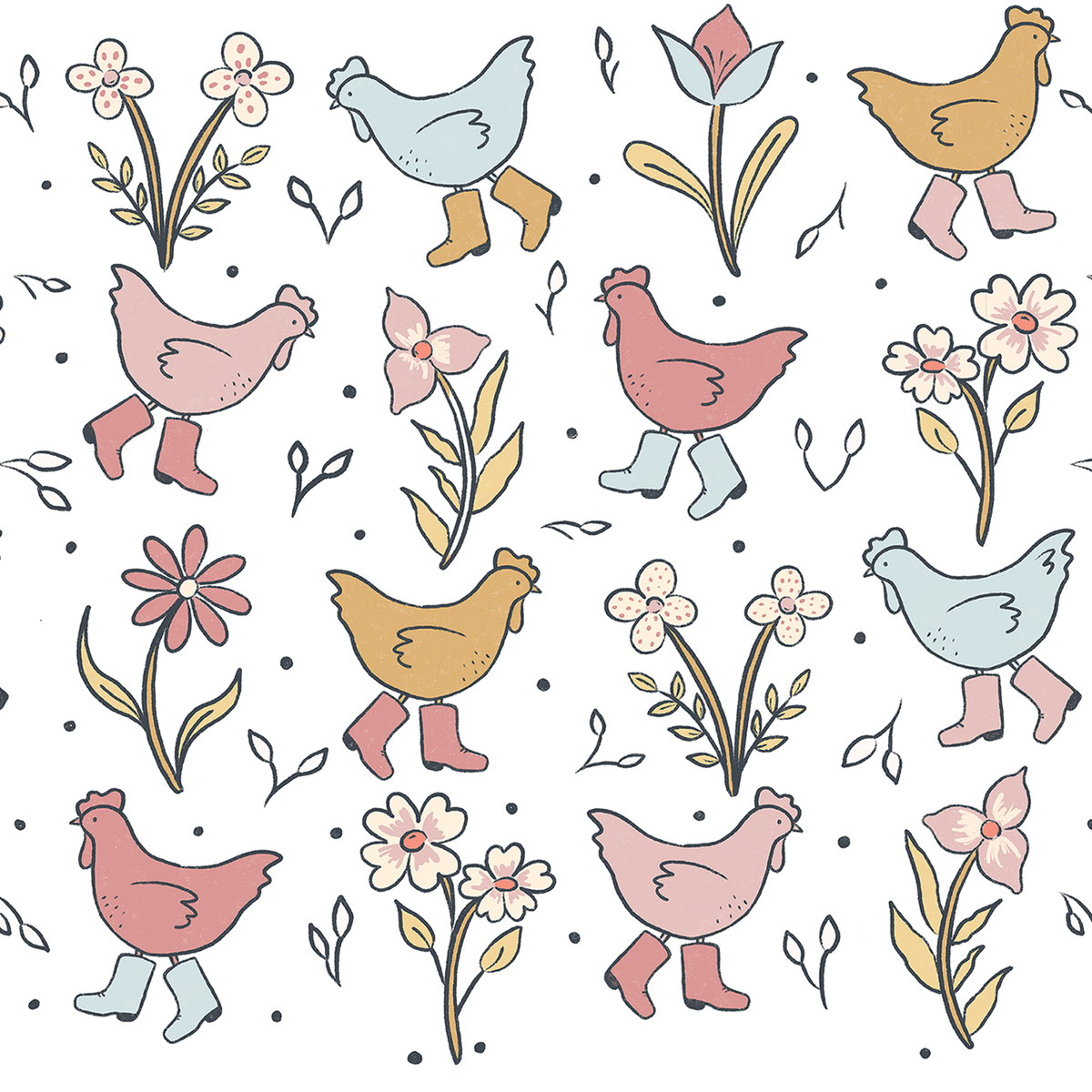 Funky Chickens Glass Cups