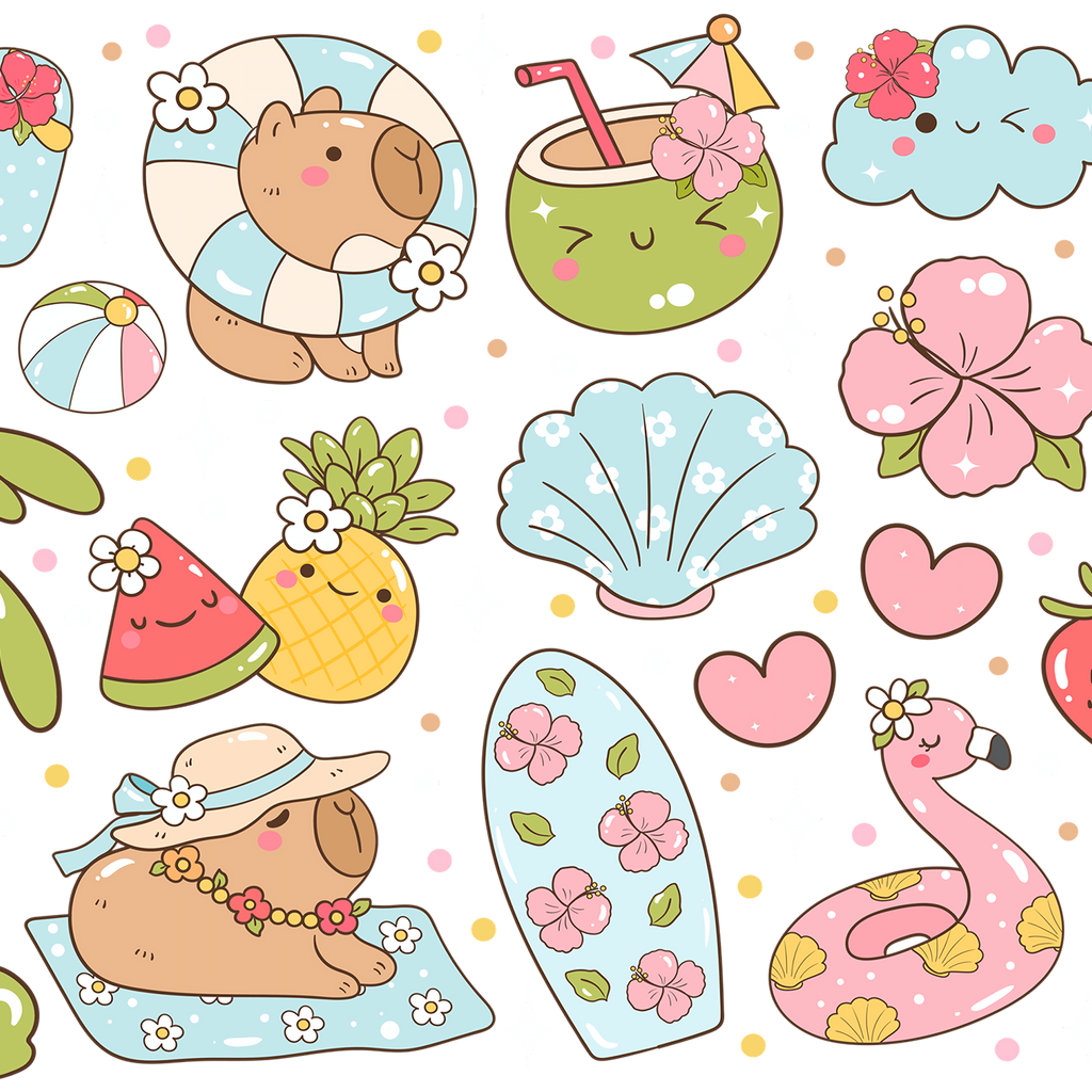 Capybara Beach Glass Cups