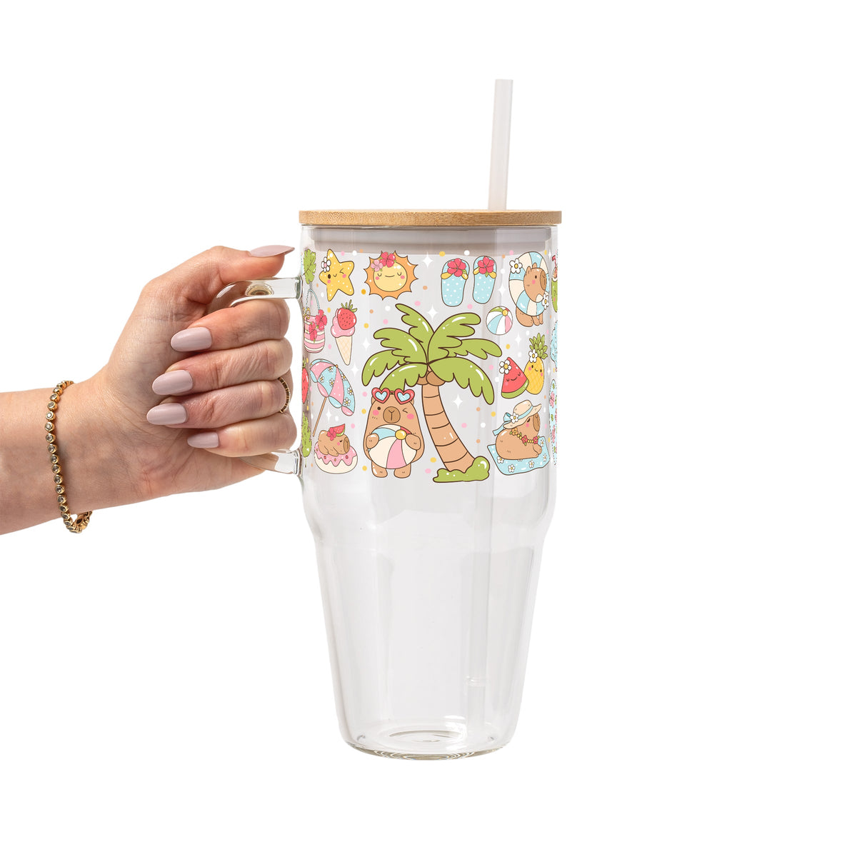 Capybara Beach Glass Cups