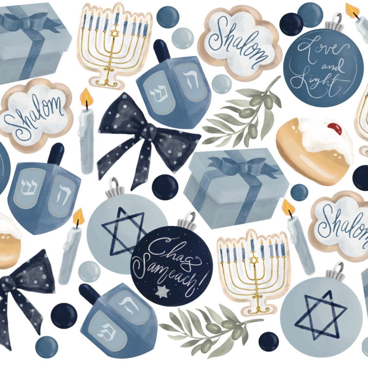 Cozy Hanukkah Glass Cups