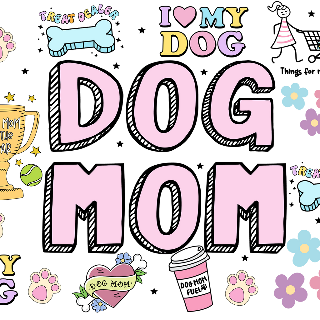 Dog Mom Doodles Glass Cups