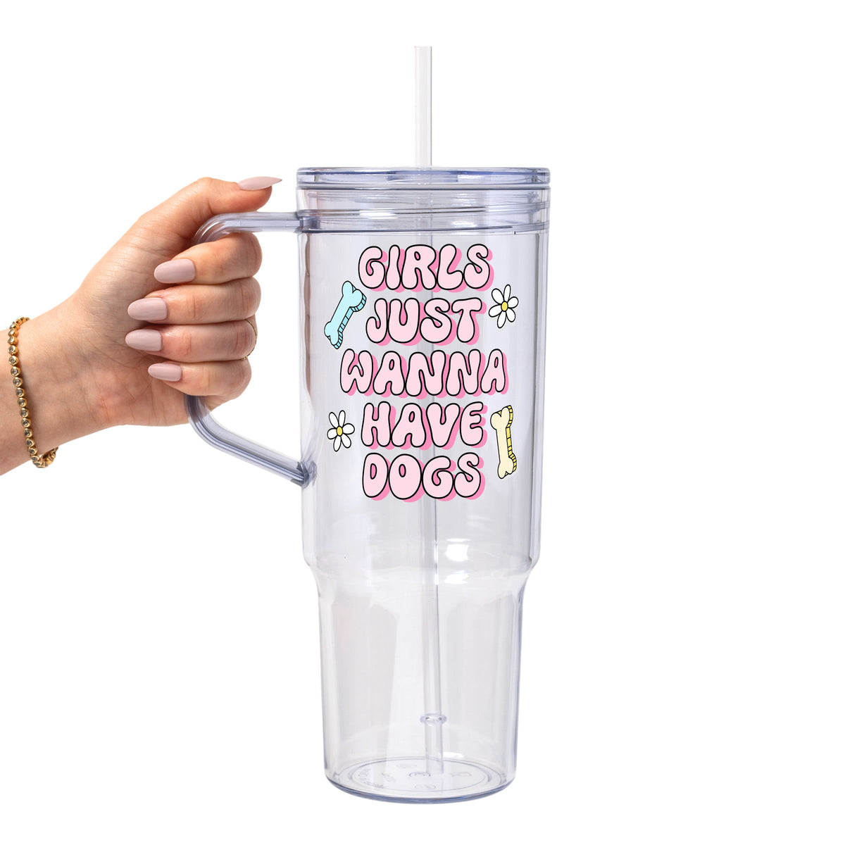 Girls Just Want To Have Dogs Glass Cups