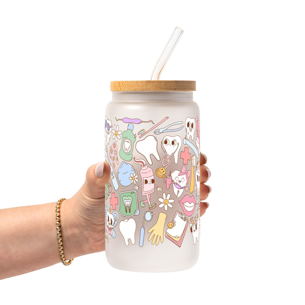 Groovy Dental Glass Cups
