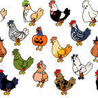 Spooky Chickens Glass Cups
