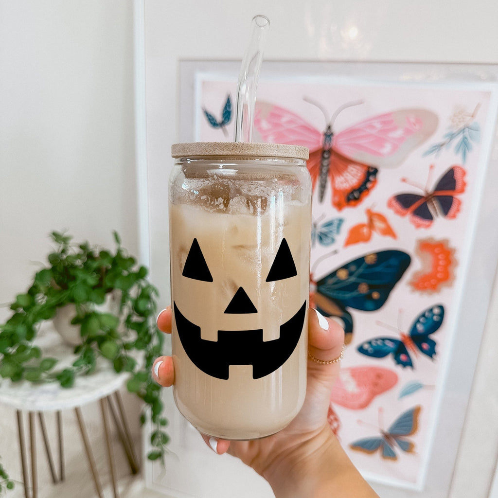 Jack-O-Lantern Glass Cup