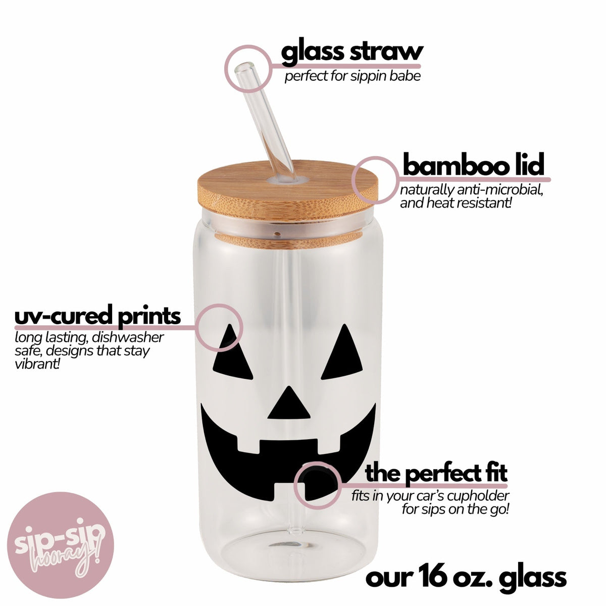 Jack-O-Lantern Glass Cup