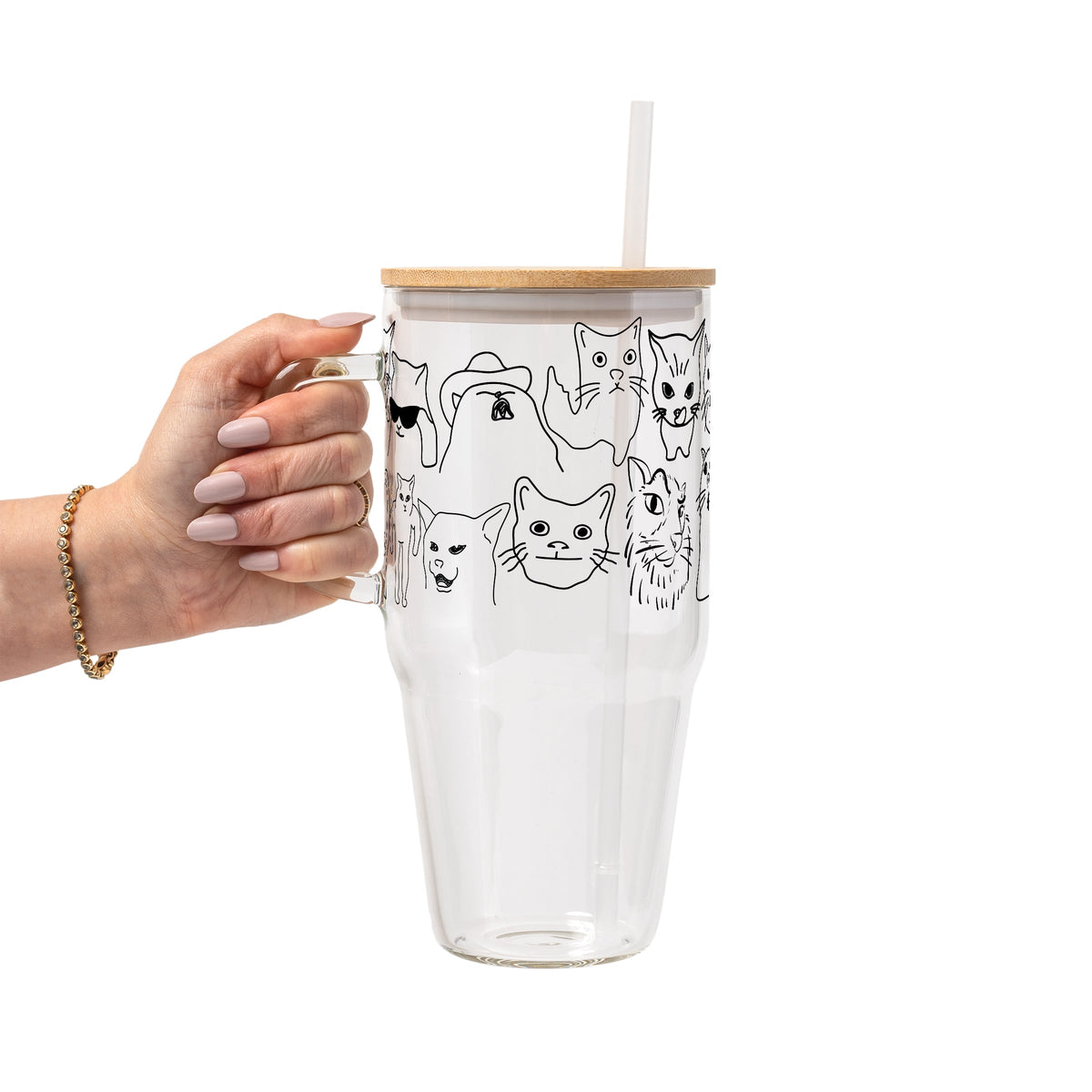 Iconic Meme Cats Glass Cups
