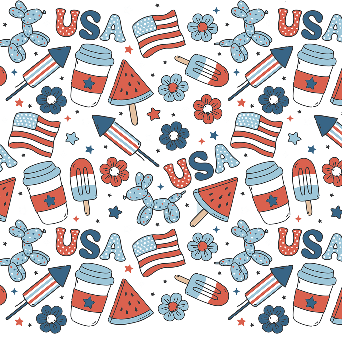 Patriotic Summer Vibes Glass Cups