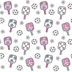 Floral Pickleball Glass Cups