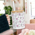 Floral Pickleball Glass Cups