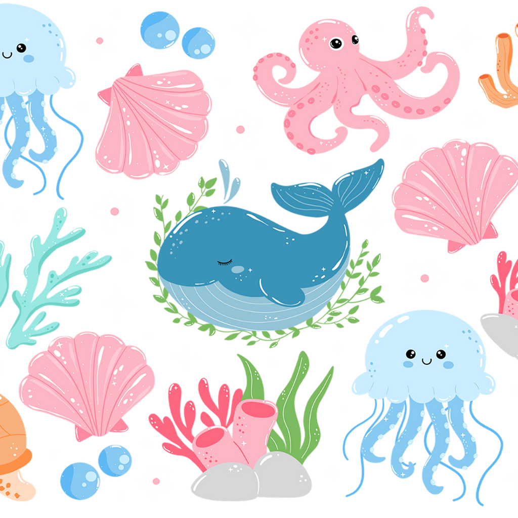 Cutie Sea Creatures Glass Cups