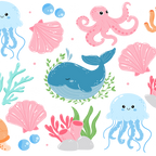 Cutie Sea Creatures Glass Cups