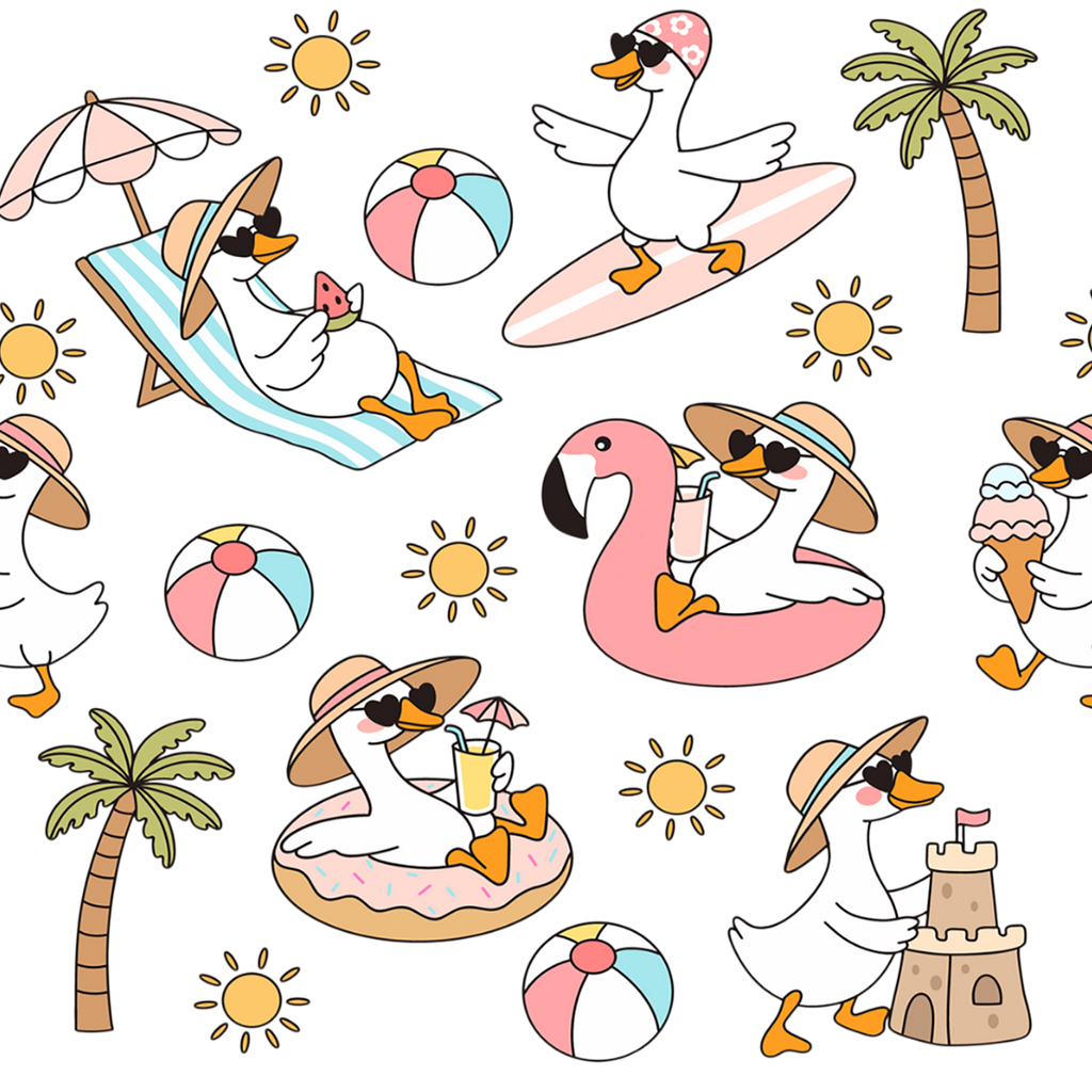 Summer Geese Glass Cups