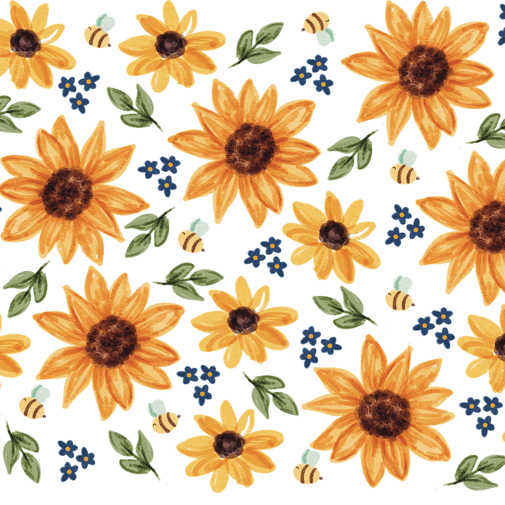 Sunflower With Bees Glass Cups