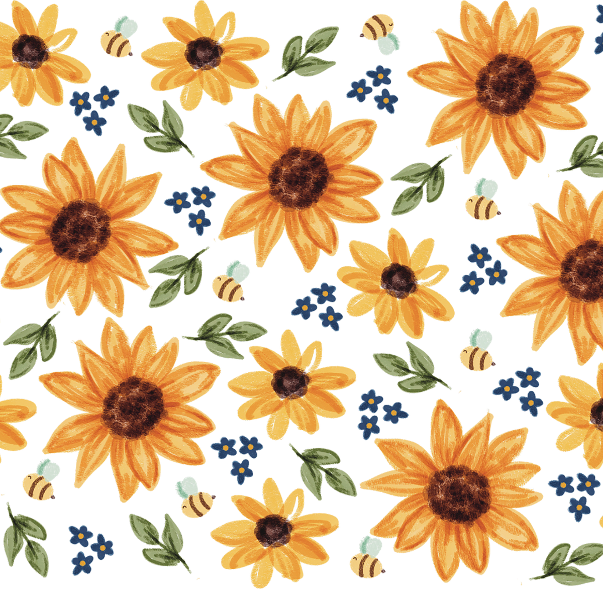 Sunflower With Bees Glass Cups