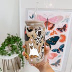 Spooky Cats Glass Cup