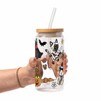 Spooky Cats Glass Cup