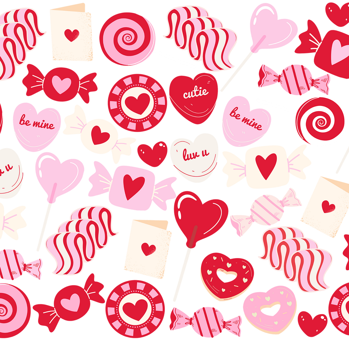 Valentine's Day Sweets Glass Cups